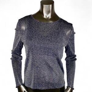 Victoria's Secret Women's Black Shimmery Top Size XS Semi Sheer Lightweight